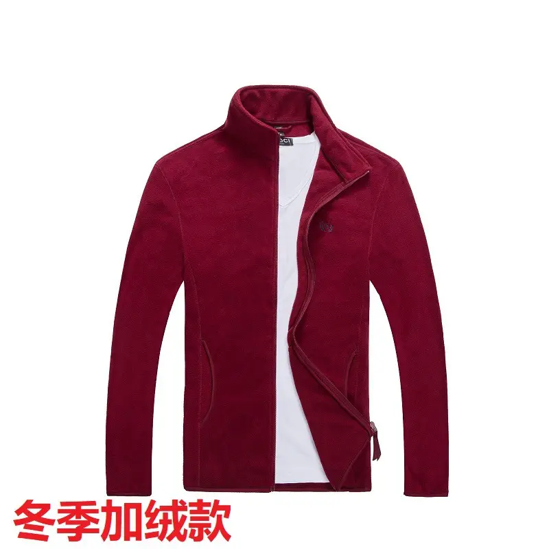 Men Fleece Jacket Blue Warm Casual Autumn Winter - Image 3