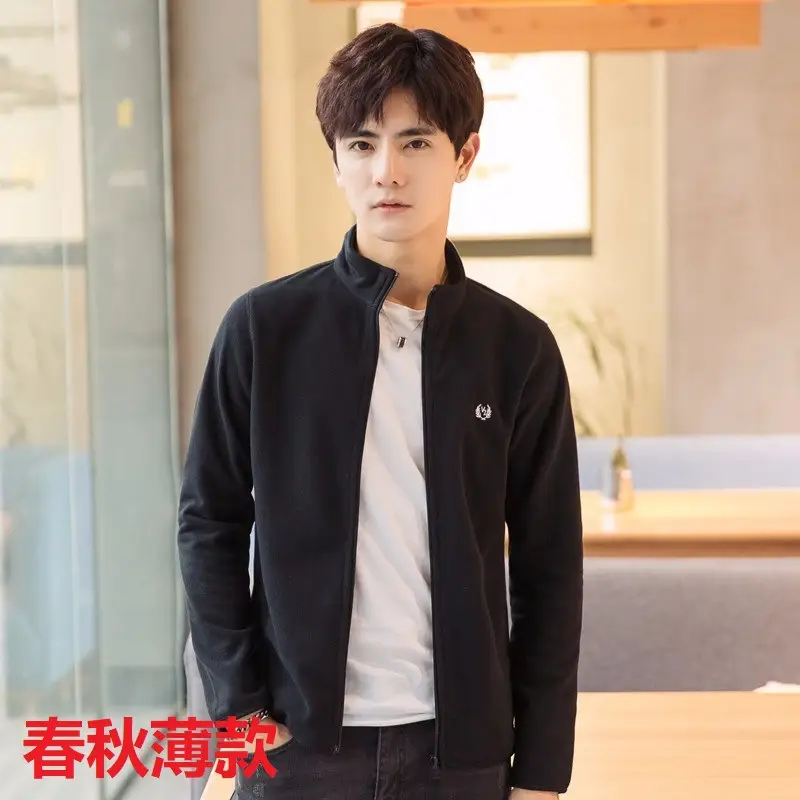 Men Fleece Jacket Blue Warm Casual Autumn Winter - Image 6