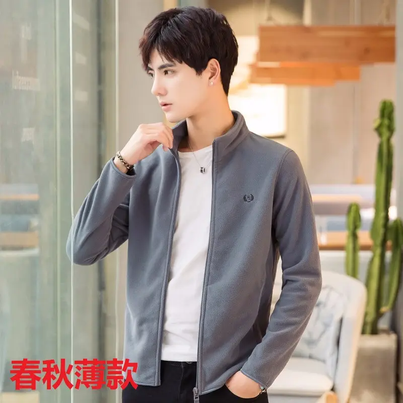 Men Fleece Jacket Blue Warm Casual Autumn Winter - Image 7