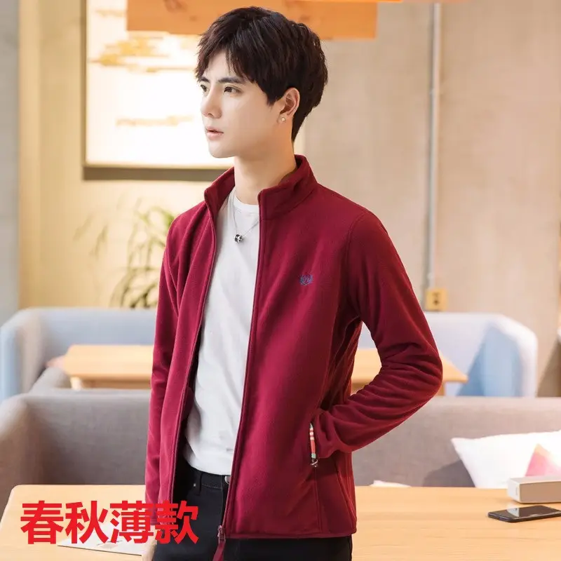 Men Fleece Jacket Blue Warm Casual Autumn Winter - Image 8