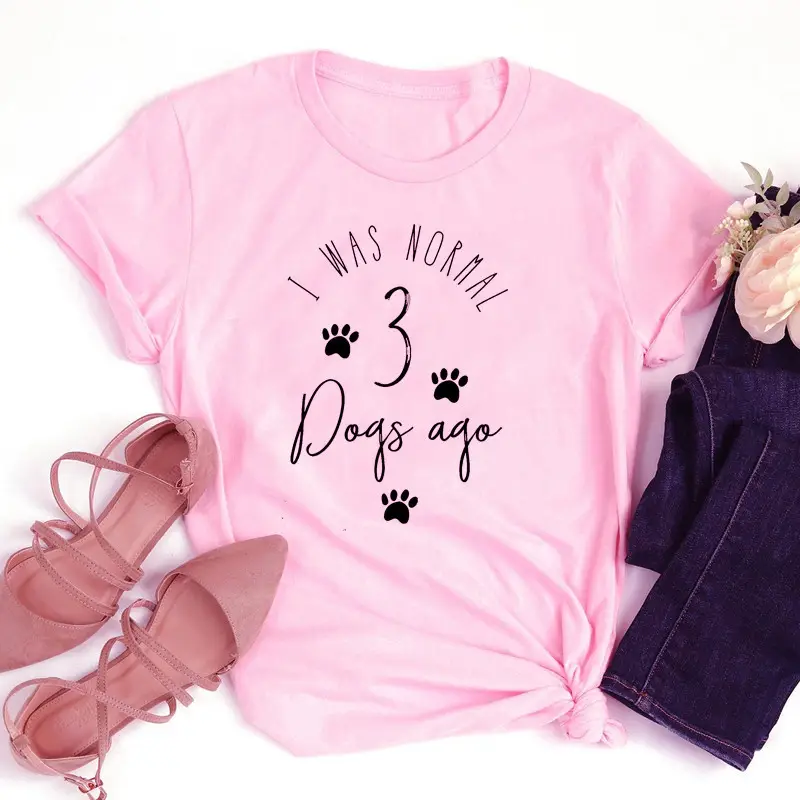 Pink T-Shirt "I WAS NOT MAL 3 DOGS AGO" for Dogs