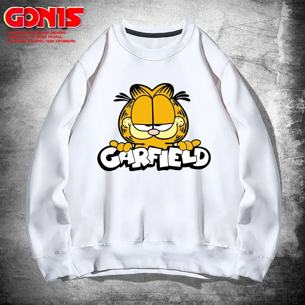 Men's Women's Garfield Cotton Crewneck Sweatshirt Spring Autumn - Image 2