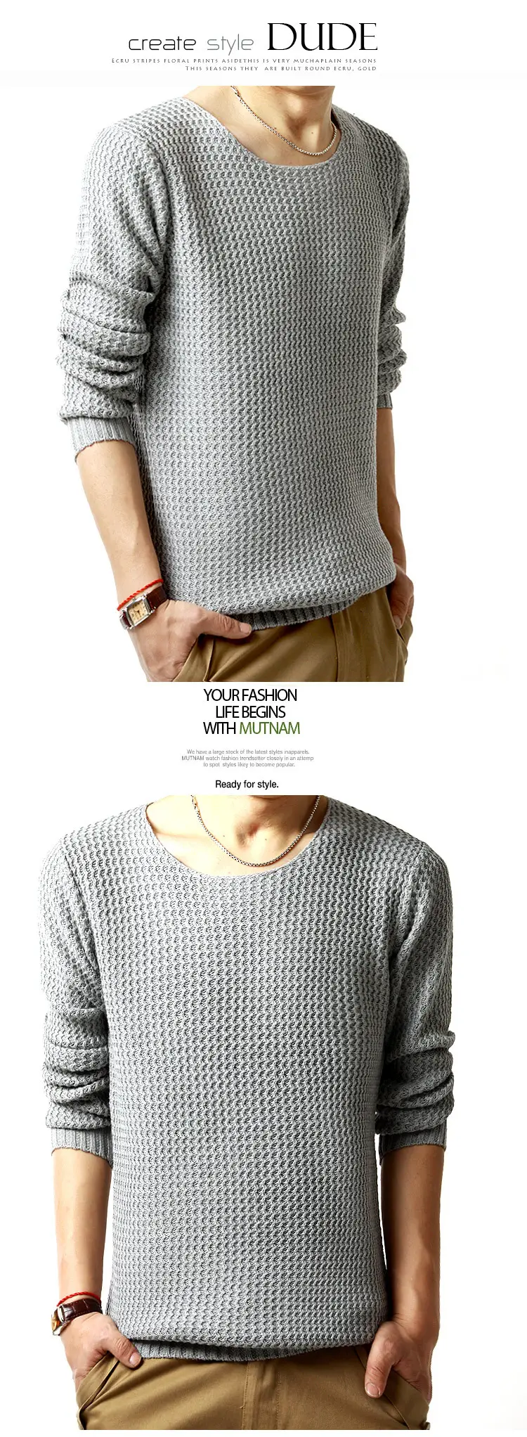 Men's Black Water Ripple Pullover Sweater Large — feature 3