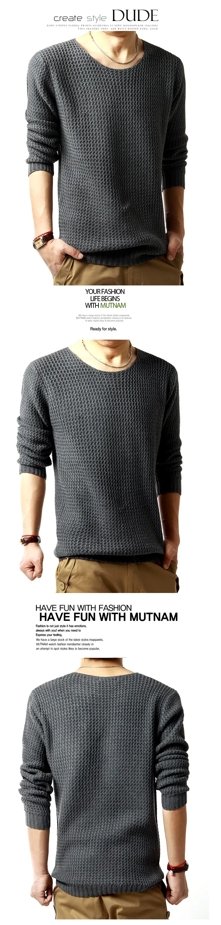 Men's Black Water Ripple Pullover Sweater Large — feature 4