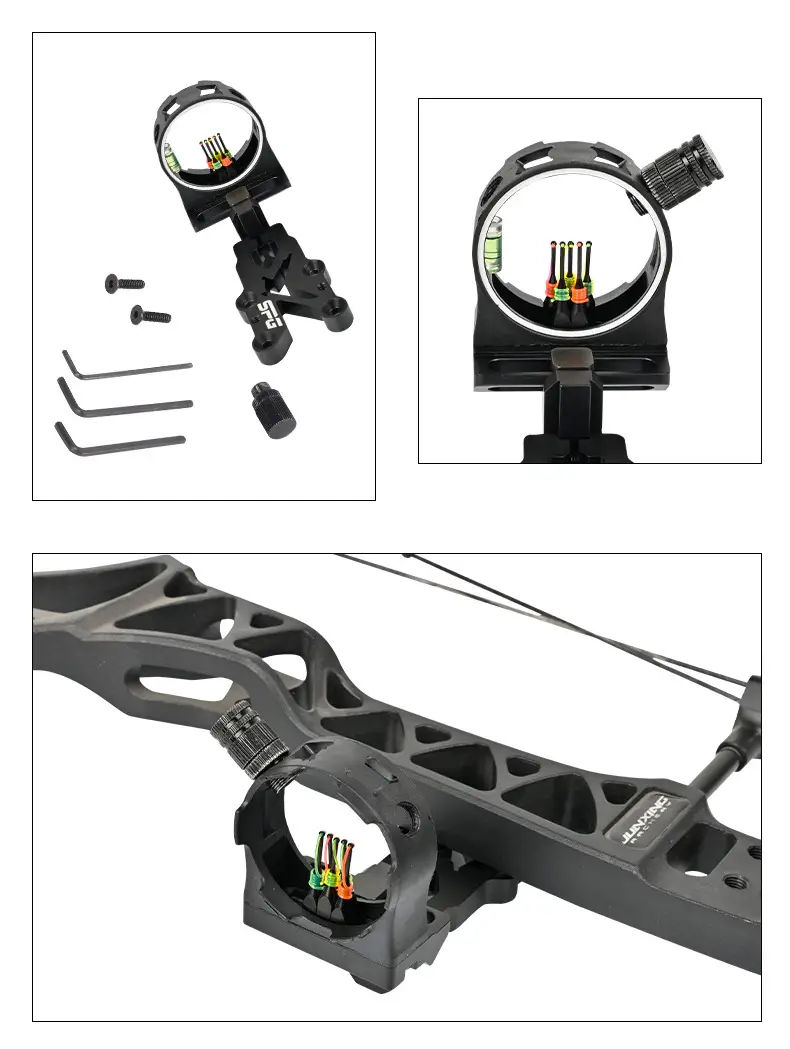 SPG bow and arrow five-pin sight compound recurve bow universal sight light sight competitive archery equipment accessories — feature 13