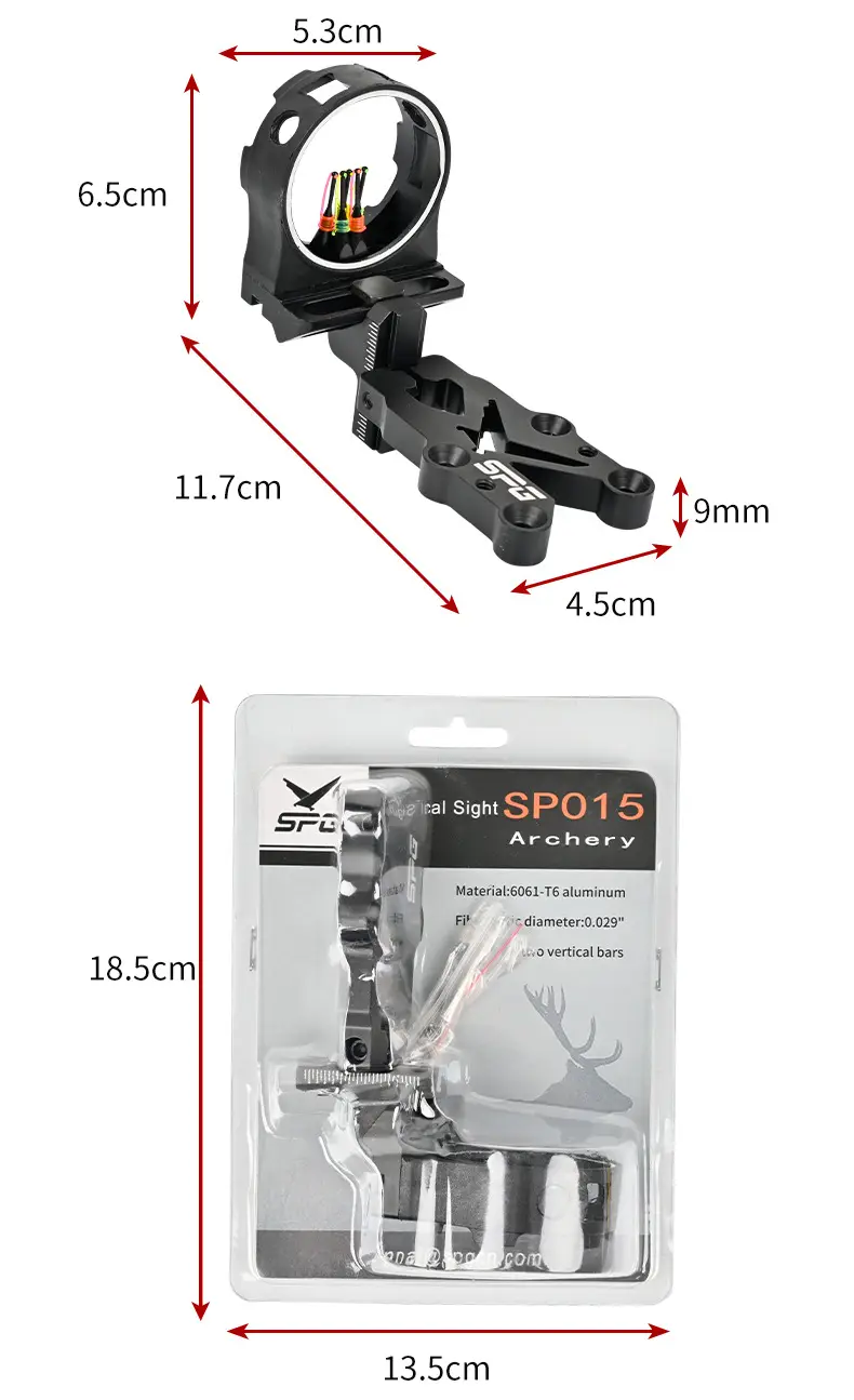 SPG bow and arrow five-pin sight compound recurve bow universal sight light sight competitive archery equipment accessories — feature 4