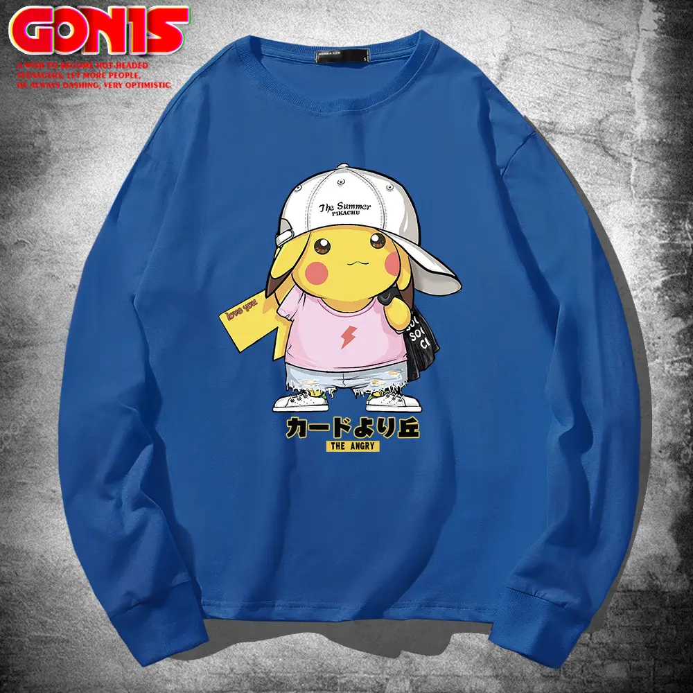 Pikachu Long Sleeve T-Shirt Black Women Men - Image 5