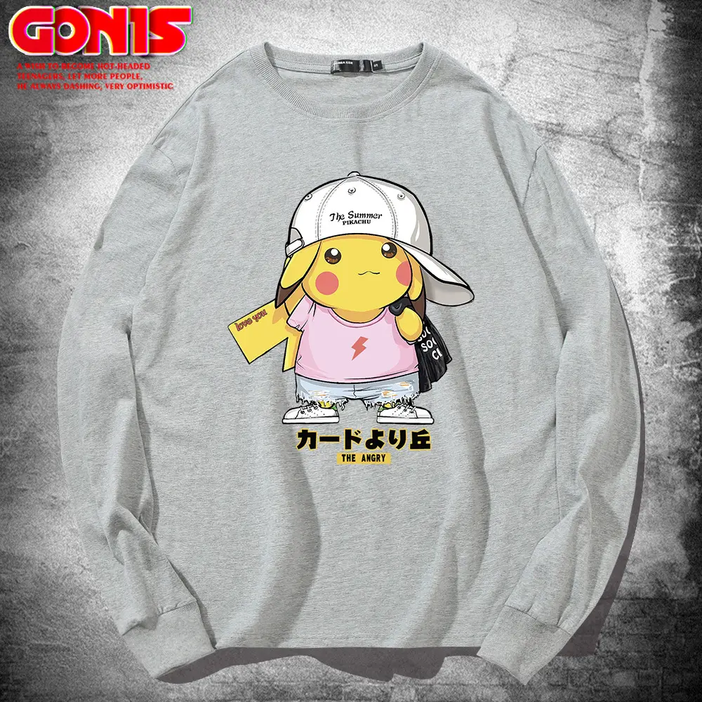 Pikachu Long Sleeve T-Shirt Black Women Men - Image 7