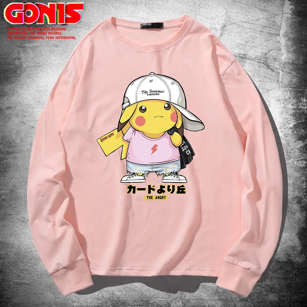Pikachu Long Sleeve T-Shirt Black Women Men - Image 8