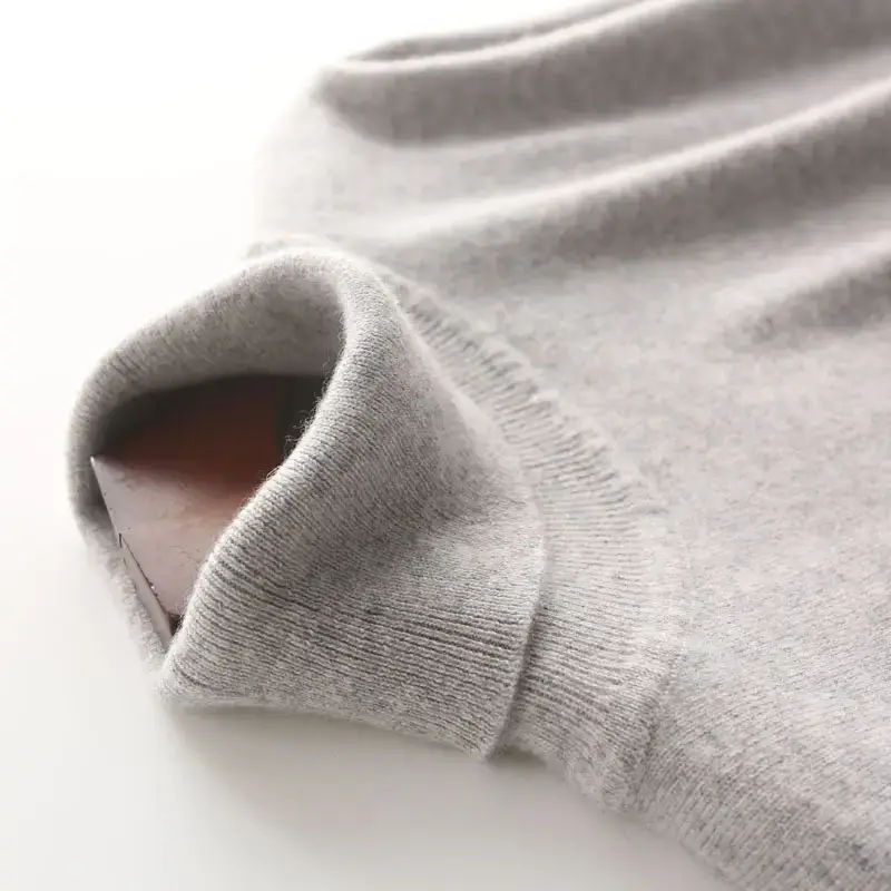 Men's Thick Wool Turtleneck Sweater Orange - Image 16
