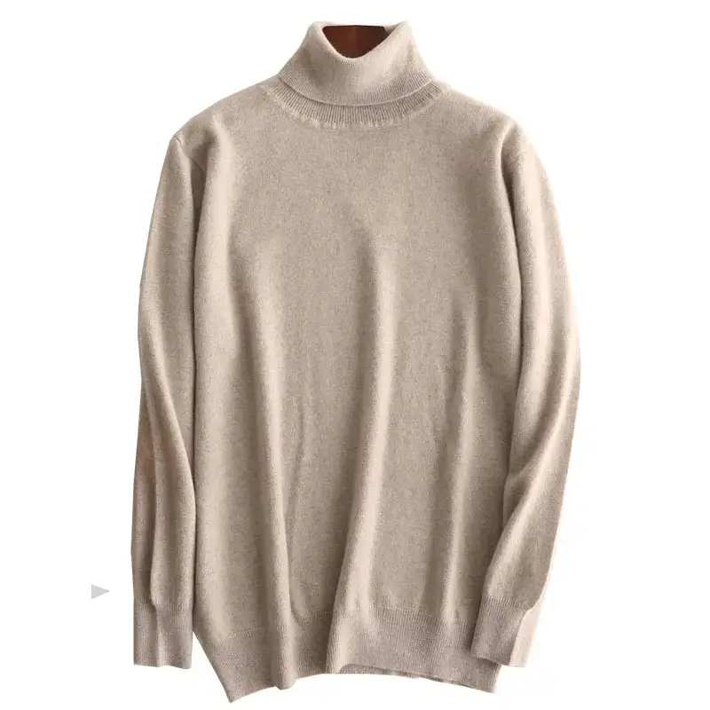 Men's Thick Wool Turtleneck Sweater Orange - Image 18