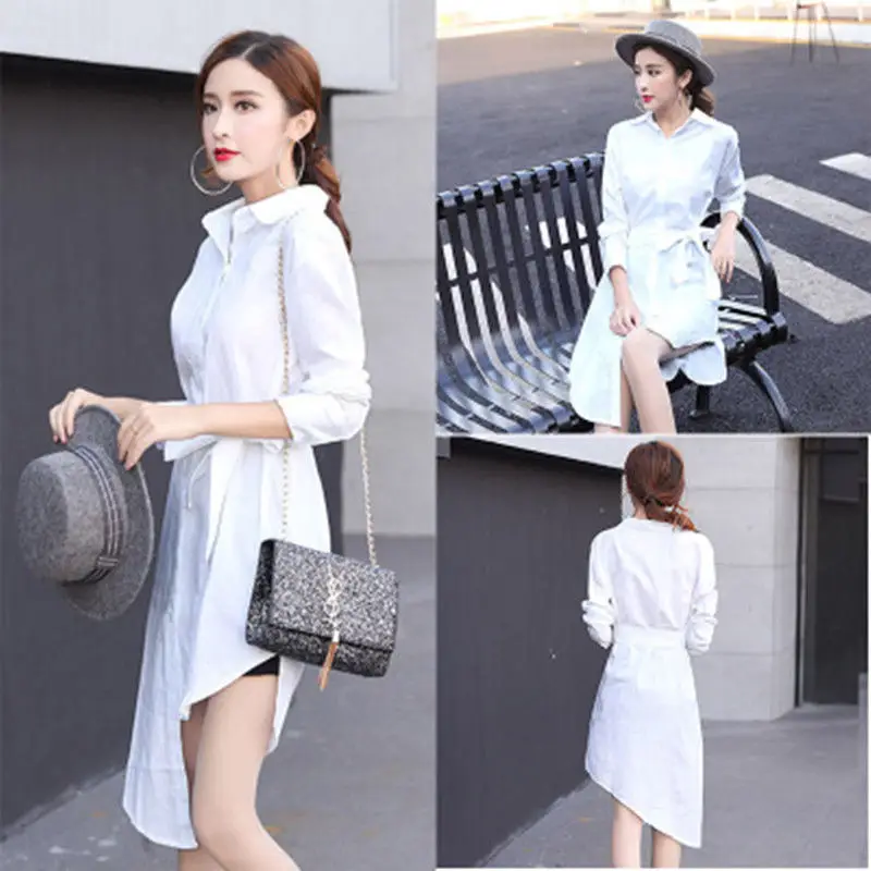 Women Striped Shirt Red White Belted 2019 - Image 3