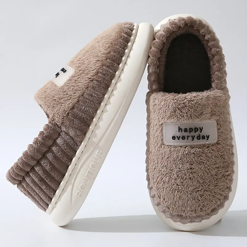 Cross-Border 2025 Cotton Slippers Men's Large Size Winter Home Indoor Non-Slip Thick-Soled Warm Slippers All Men's Cross-Border Dropshipping — feature 27