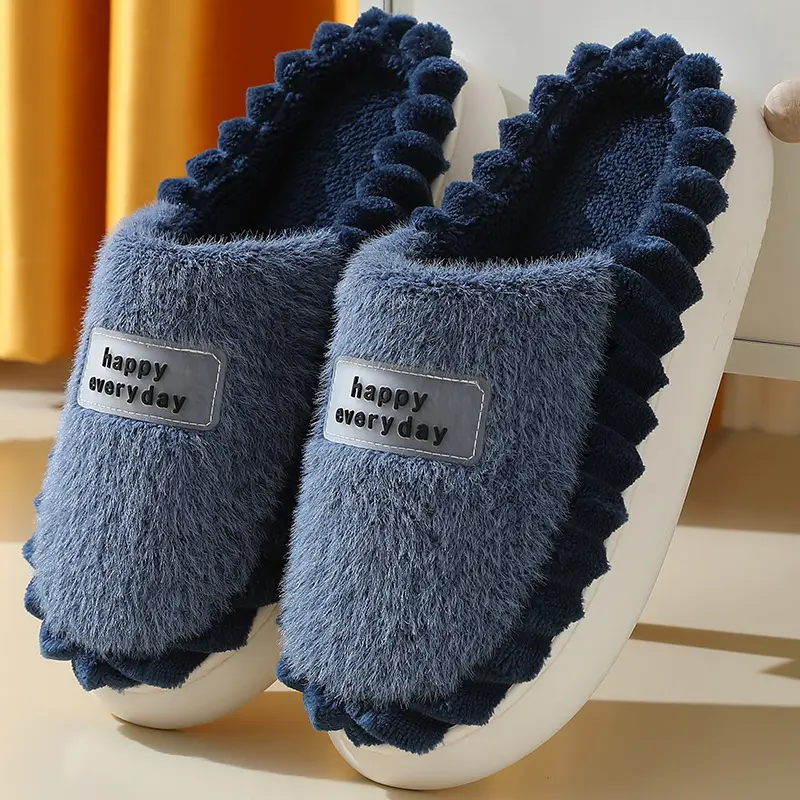 Cross-Border 2025 Cotton Slippers Men's Large Size Winter Home Indoor Non-Slip Thick-Soled Warm Slippers All Men's Cross-Border Dropshipping — feature 28