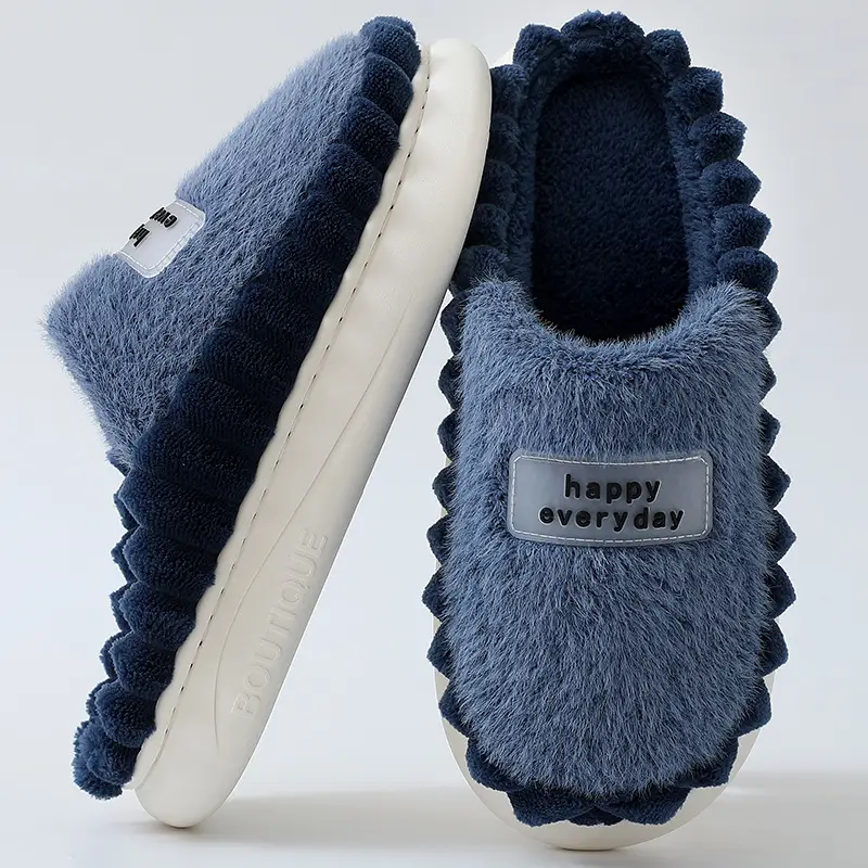 Cross-Border 2025 Cotton Slippers Men's Large Size Winter Home Indoor Non-Slip Thick-Soled Warm Slippers All Men's Cross-Border Dropshipping — feature 31