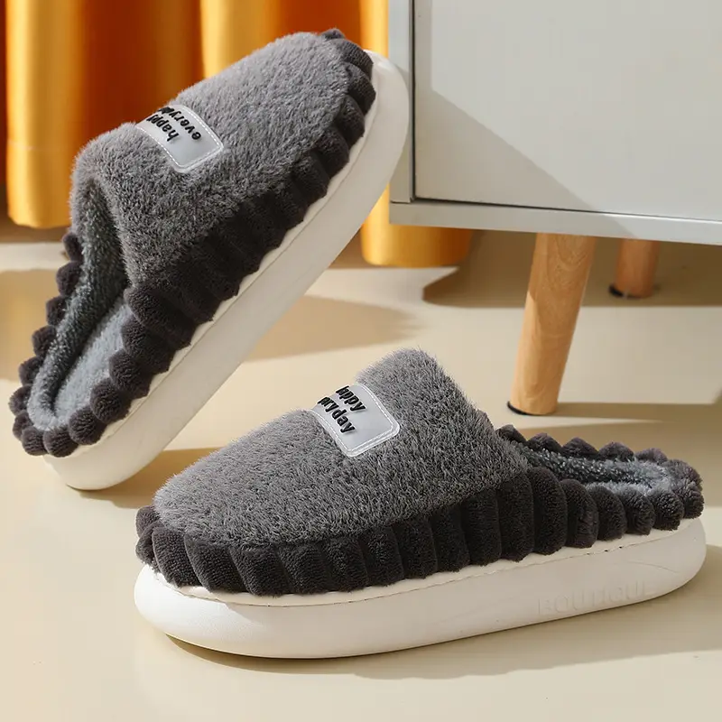 Cross-Border 2025 Cotton Slippers Men's Large Size Winter Home Indoor Non-Slip Thick-Soled Warm Slippers All Men's Cross-Border Dropshipping — feature 32
