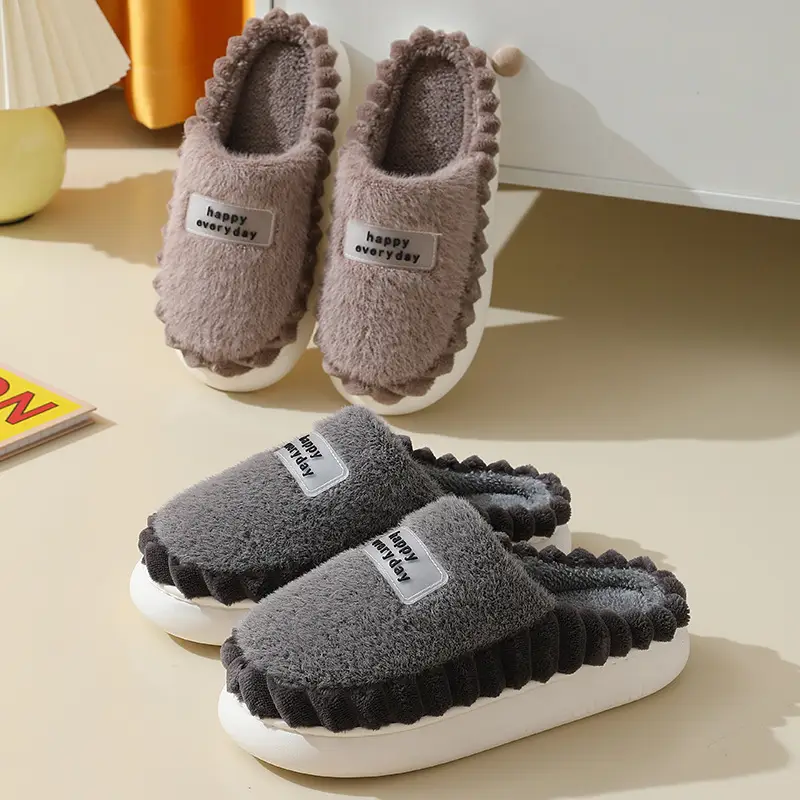 Cross-Border 2025 Cotton Slippers Men's Large Size Winter Home Indoor Non-Slip Thick-Soled Warm Slippers All Men's Cross-Border Dropshipping — feature 37