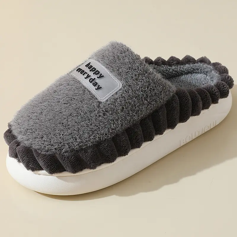 Cross-Border 2025 Cotton Slippers Men's Large Size Winter Home Indoor Non-Slip Thick-Soled Warm Slippers All Men's Cross-Border Dropshipping — feature 41