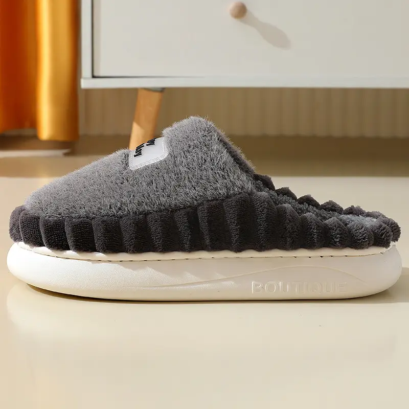 Cross-Border 2025 Cotton Slippers Men's Large Size Winter Home Indoor Non-Slip Thick-Soled Warm Slippers All Men's Cross-Border Dropshipping — feature 44