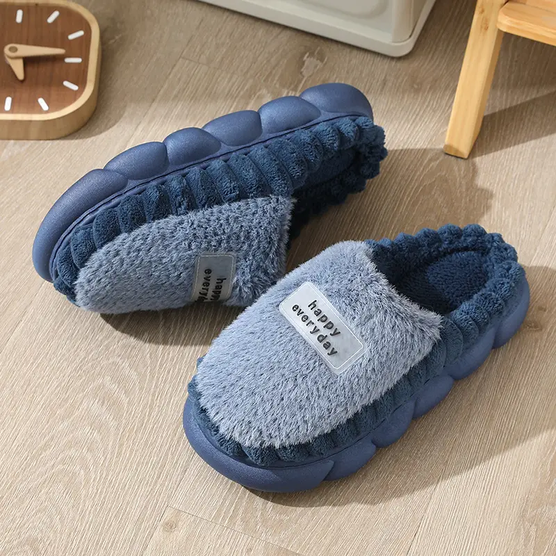 Cross-Border 2025 Cotton Slippers Men's Large Size Winter Home Indoor Non-Slip Thick-Soled Warm Slippers All Men's Cross-Border Dropshipping — feature 8