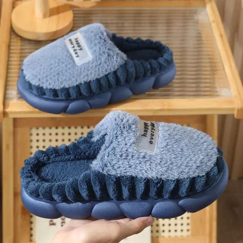 Cross-Border 2025 Cotton Slippers Men's Large Size Winter Home Indoor Non-Slip Thick-Soled Warm Slippers All Men's Cross-Border Dropshipping — feature 9