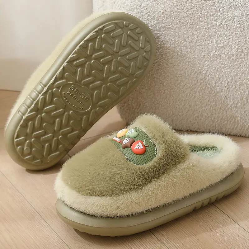 Cross-Border 2025 Cotton Slippers Men's Large Size Winter Home Indoor Non-Slip Thick-Soled Warm Slippers All Men's Cross-Border Dropshipping