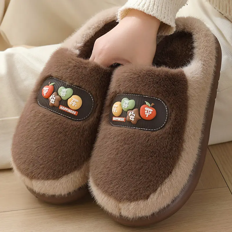 Cross-Border 2025 Cotton Slippers Men's Large Size Winter Home Indoor Non-Slip Thick-Soled Warm Slippers All Men's Cross-Border Dropshipping