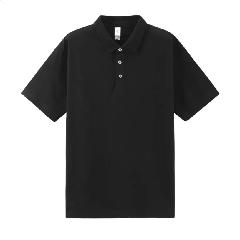 Men's White Cotton Polo Shirt Short Sleeve Heavy Lapel