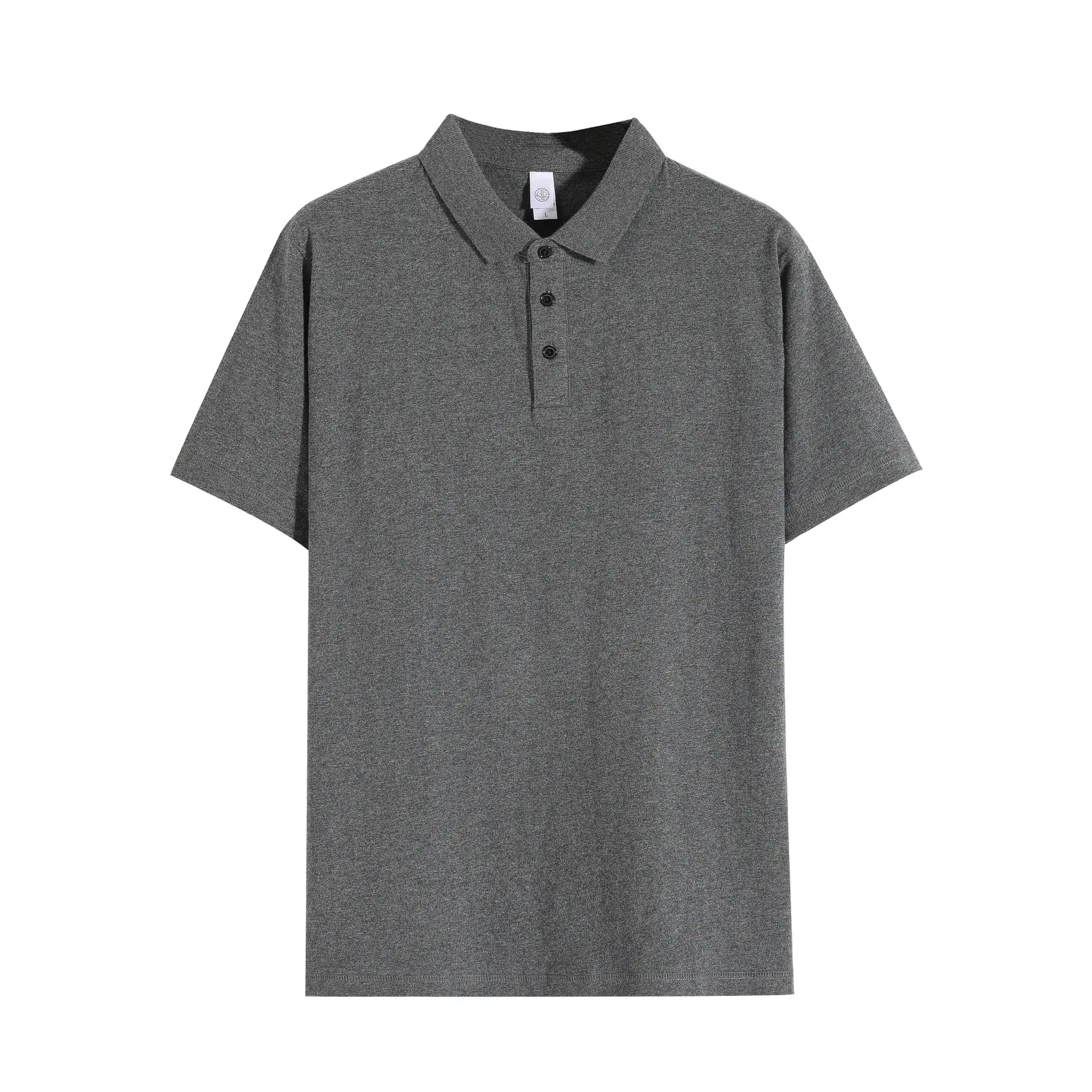 Men's White Cotton Polo Shirt Short Sleeve Heavy Lapel