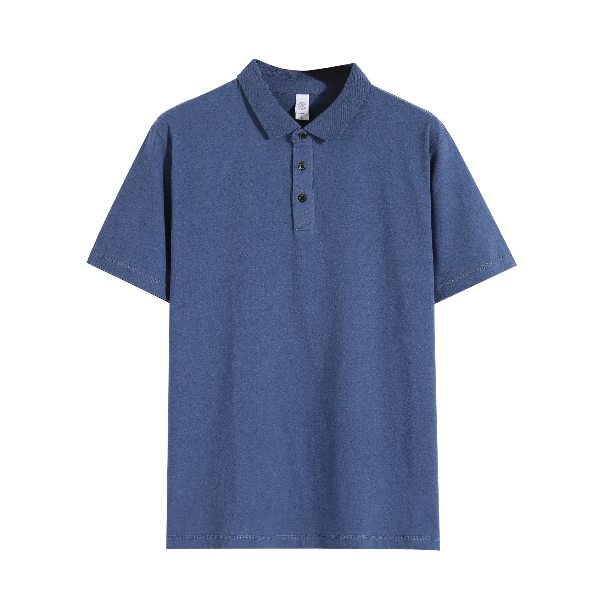 Men's White Cotton Polo Shirt Short Sleeve Heavy Lapel