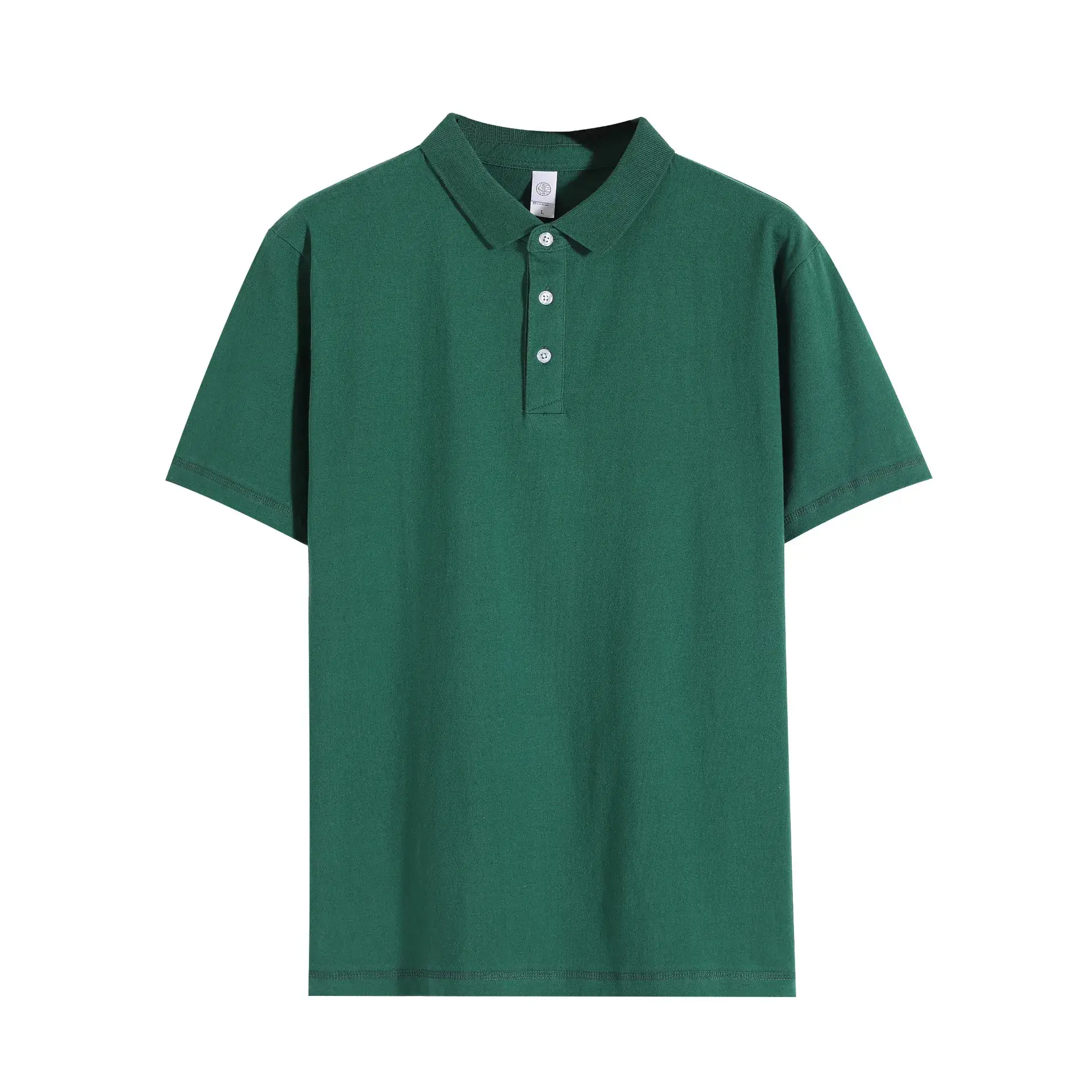 Men's White Cotton Polo Shirt Short Sleeve Heavy Lapel