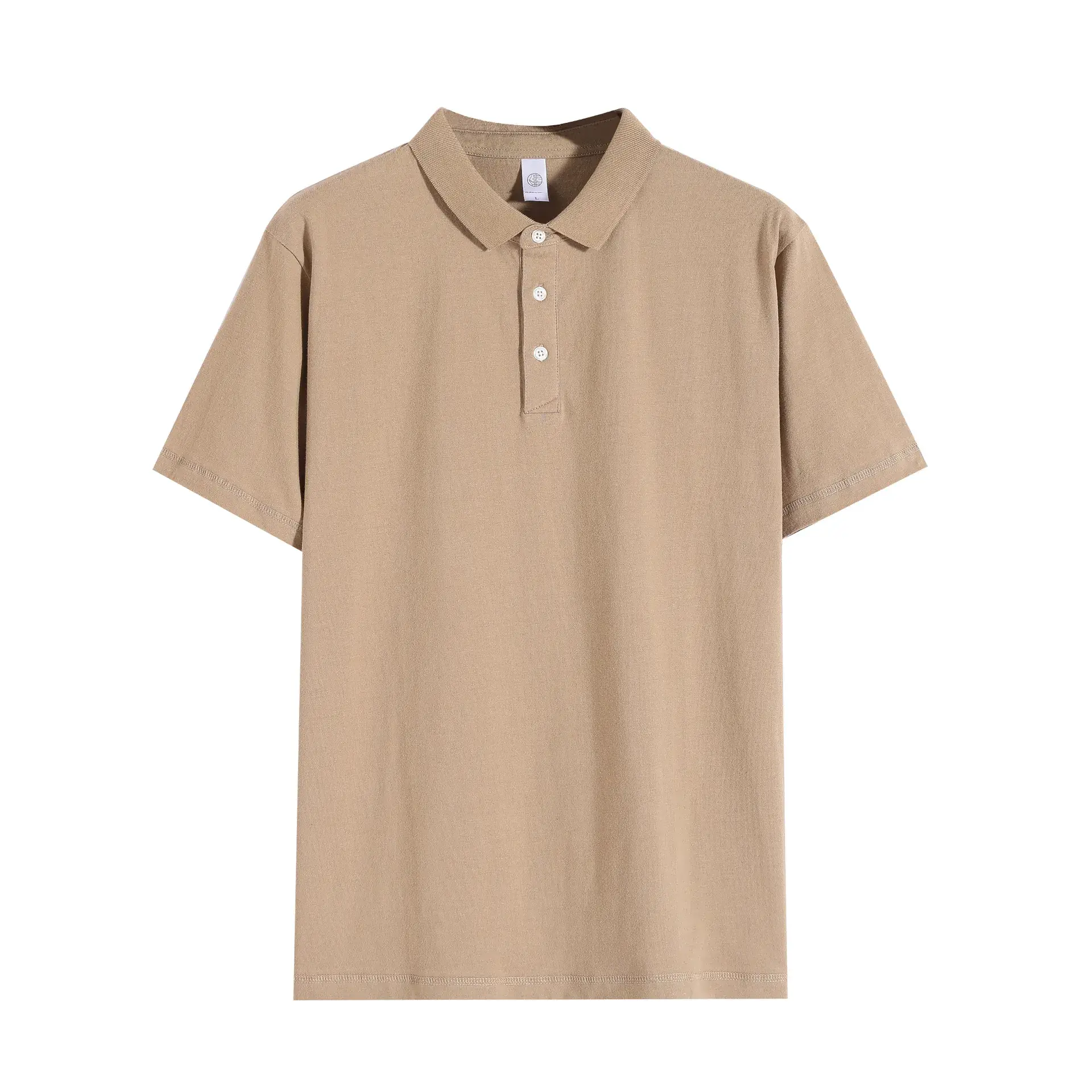 Men's White Cotton Polo Shirt Short Sleeve Heavy Lapel