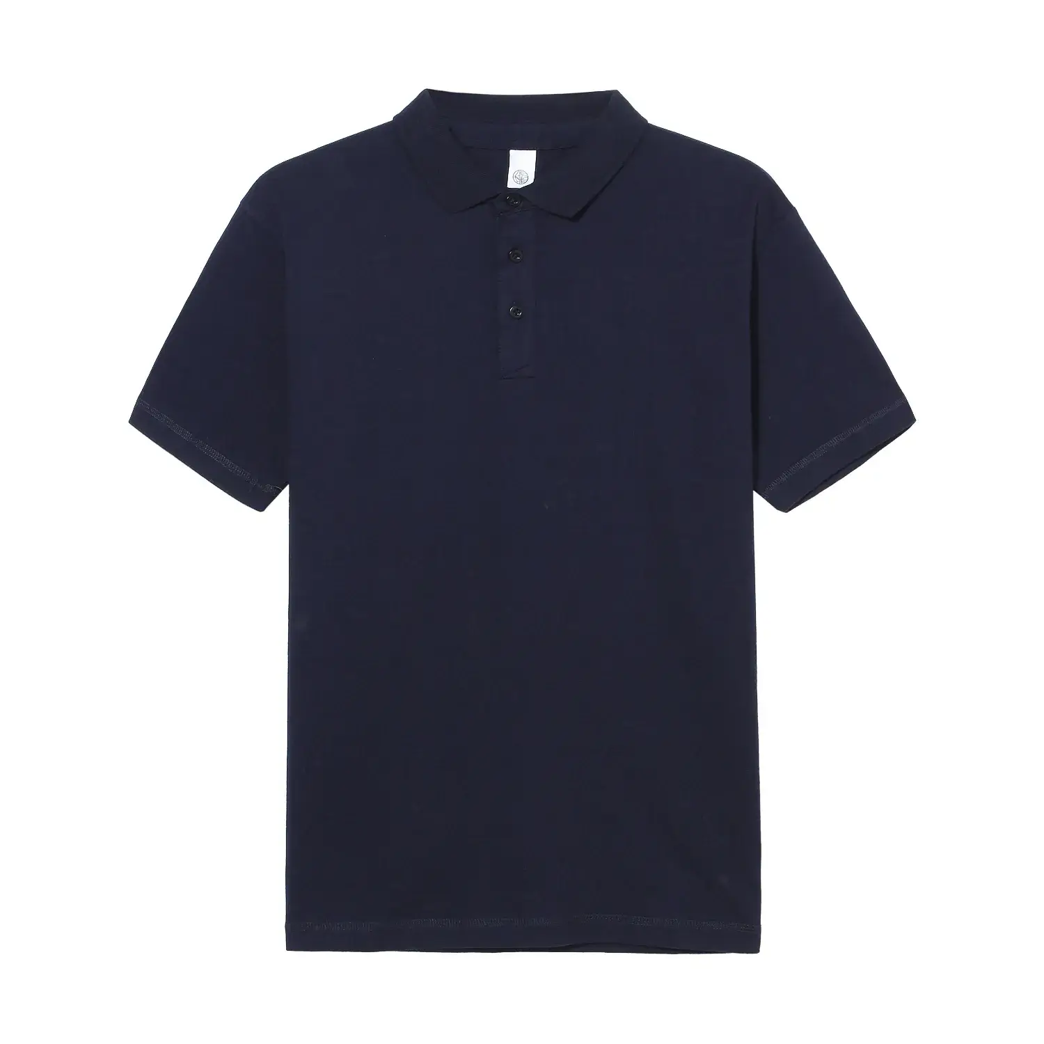 Men's White Cotton Polo Shirt Short Sleeve Heavy Lapel