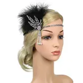 Yellow Feather Mesh Beret for Women Party Dress — feature 1