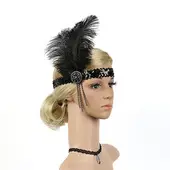 Yellow Feather Mesh Beret for Women Party Dress — feature 2