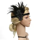 Yellow Feather Mesh Beret for Women Party Dress — feature 3