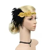 Yellow Feather Mesh Beret for Women Party Dress — feature 5