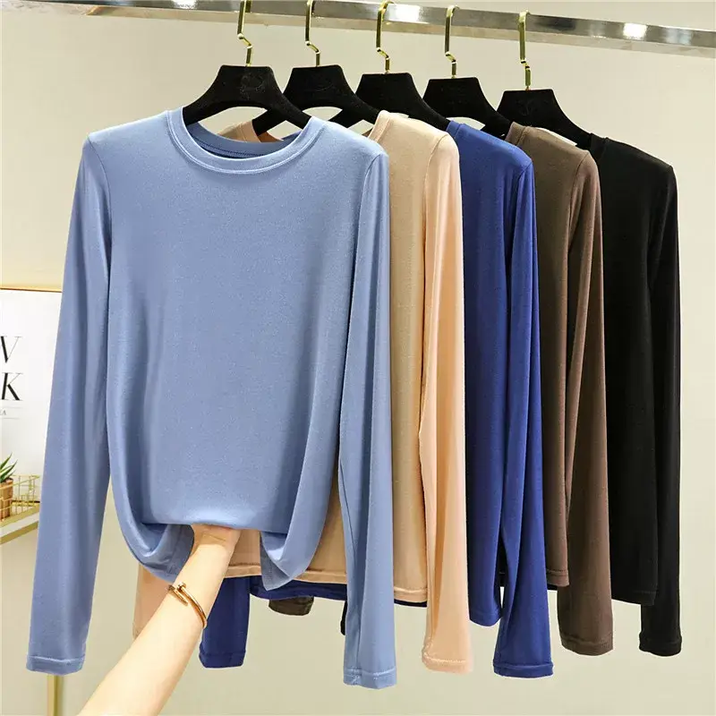 Women's Slim Fit Long Sleeve Shirt Navy Blue — feature 13