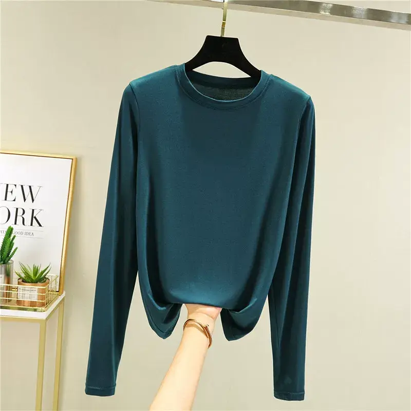Women's Slim Fit Long Sleeve Shirt Navy Blue — feature 17
