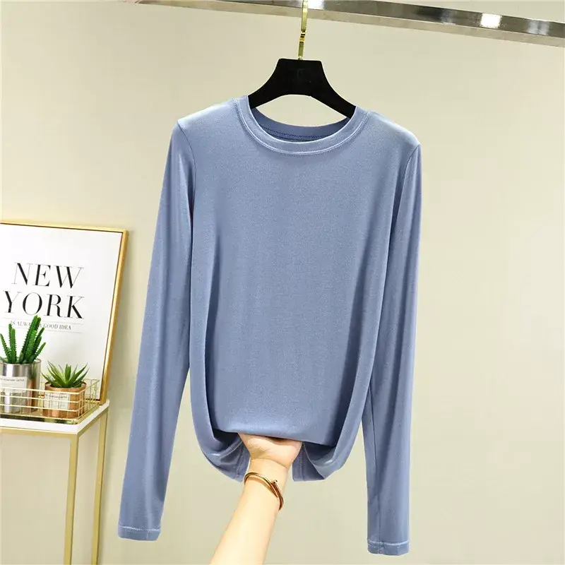 Women's Slim Fit Long Sleeve Shirt Navy Blue — feature 23