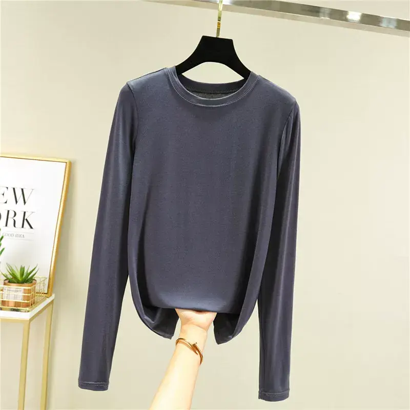 Women's Slim Fit Long Sleeve Shirt Navy Blue — feature 24