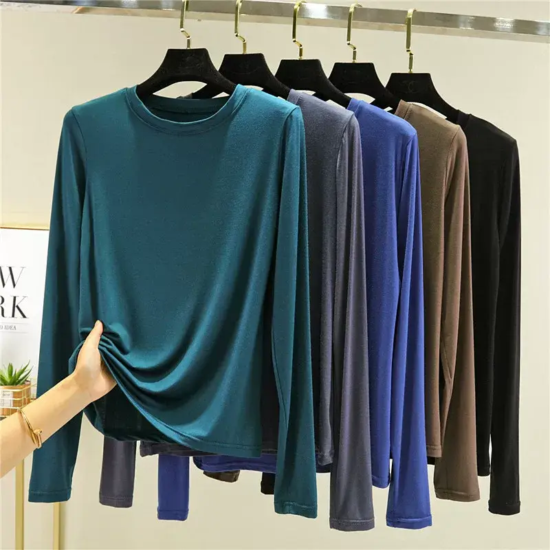 Women's Slim Fit Long Sleeve Shirt Navy Blue — feature 9