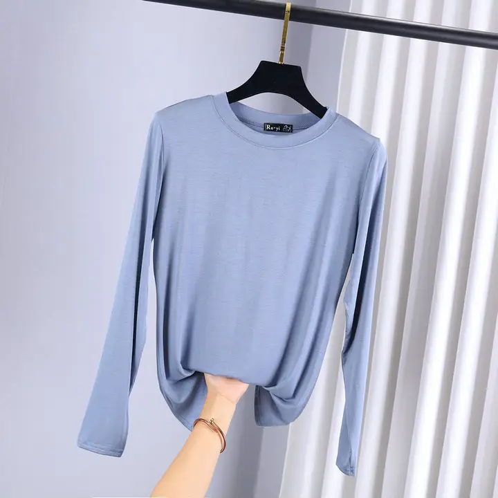 Women's Slim Fit Long Sleeve Shirt Navy Blue - Image 10