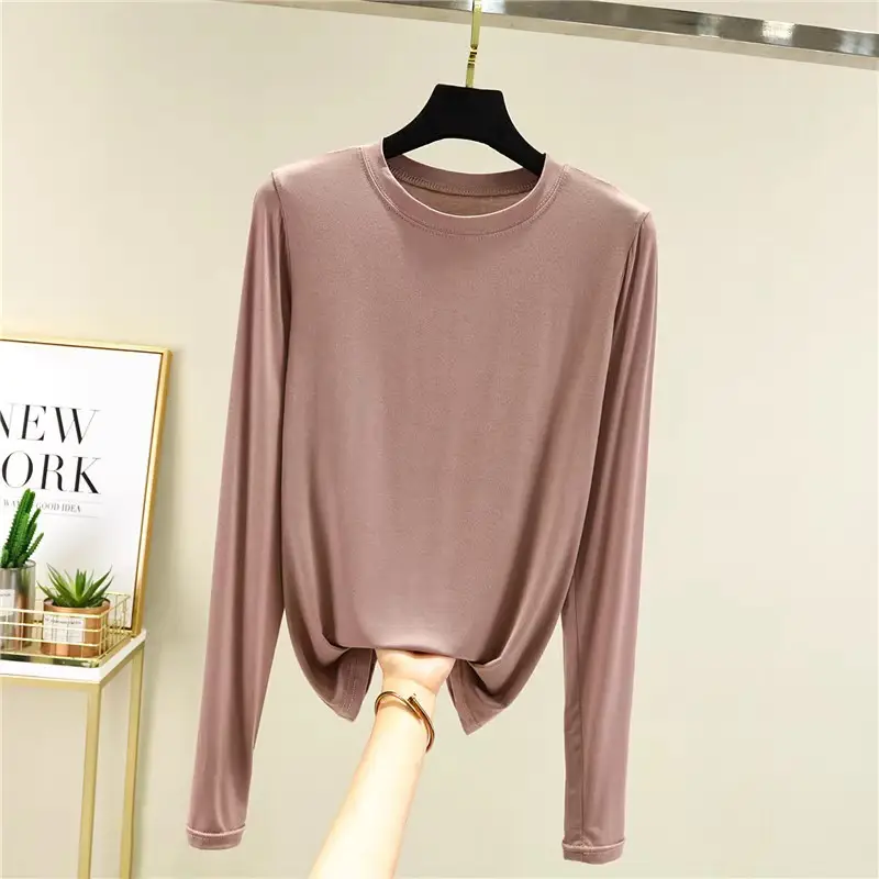 Women's Slim Fit Long Sleeve Shirt Navy Blue - Image 3