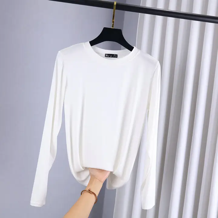 Women's Slim Fit Long Sleeve Shirt Navy Blue - Image 4