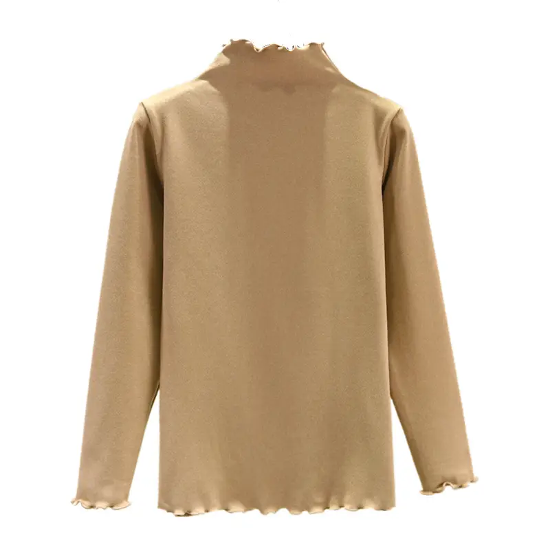 Women Velvet Fleece Shirt Semi Collar Long Sleeve Autumn Winter
