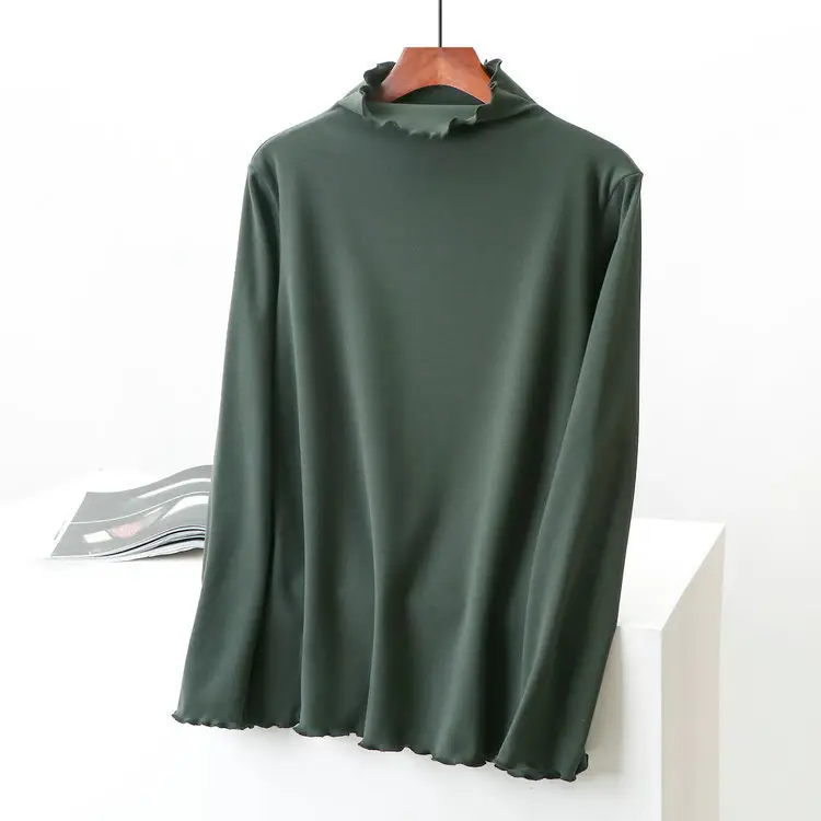 Women Velvet Fleece Shirt Semi Collar Long Sleeve Autumn Winter