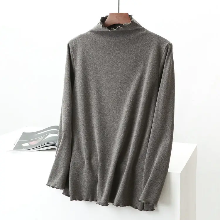 Women Velvet Fleece Shirt Semi Collar Long Sleeve Autumn Winter