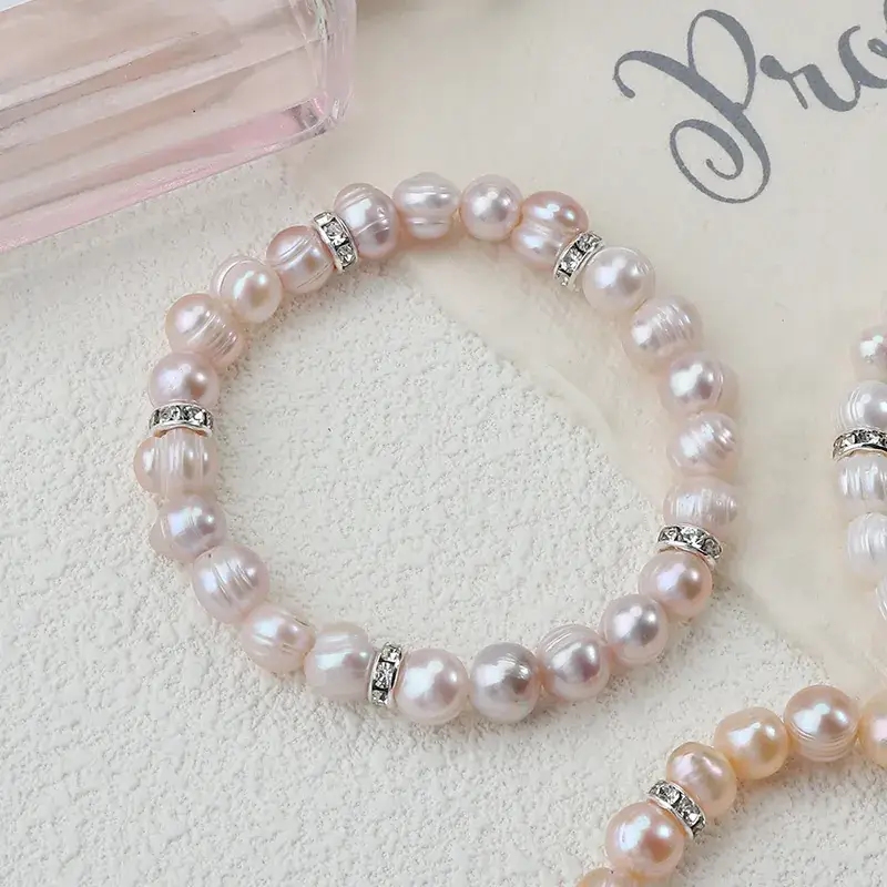 Natural Fresh Water Real Pearl Bracelet Elastic Holiday Gift - Image 6