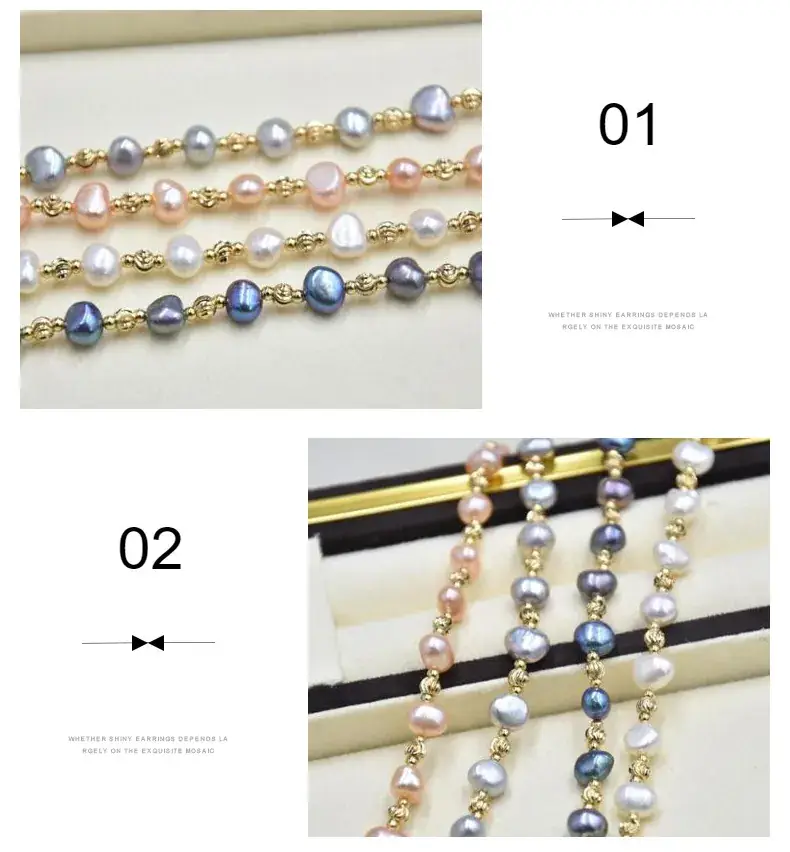 Baroque Pearl Bracelet Two Sides Light Irregular Gold Plated — feature 4
